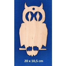 SKLEJKA #3mm Sowa 20x10,5cm , sowa na gałęzi, zawieszka sowa / 0495 / leśne